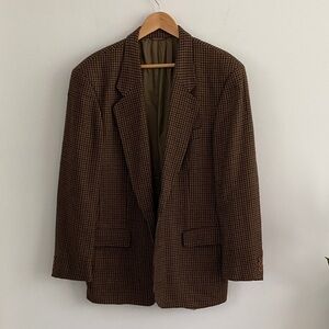 Hugo Boss Brown Checkered Blazer